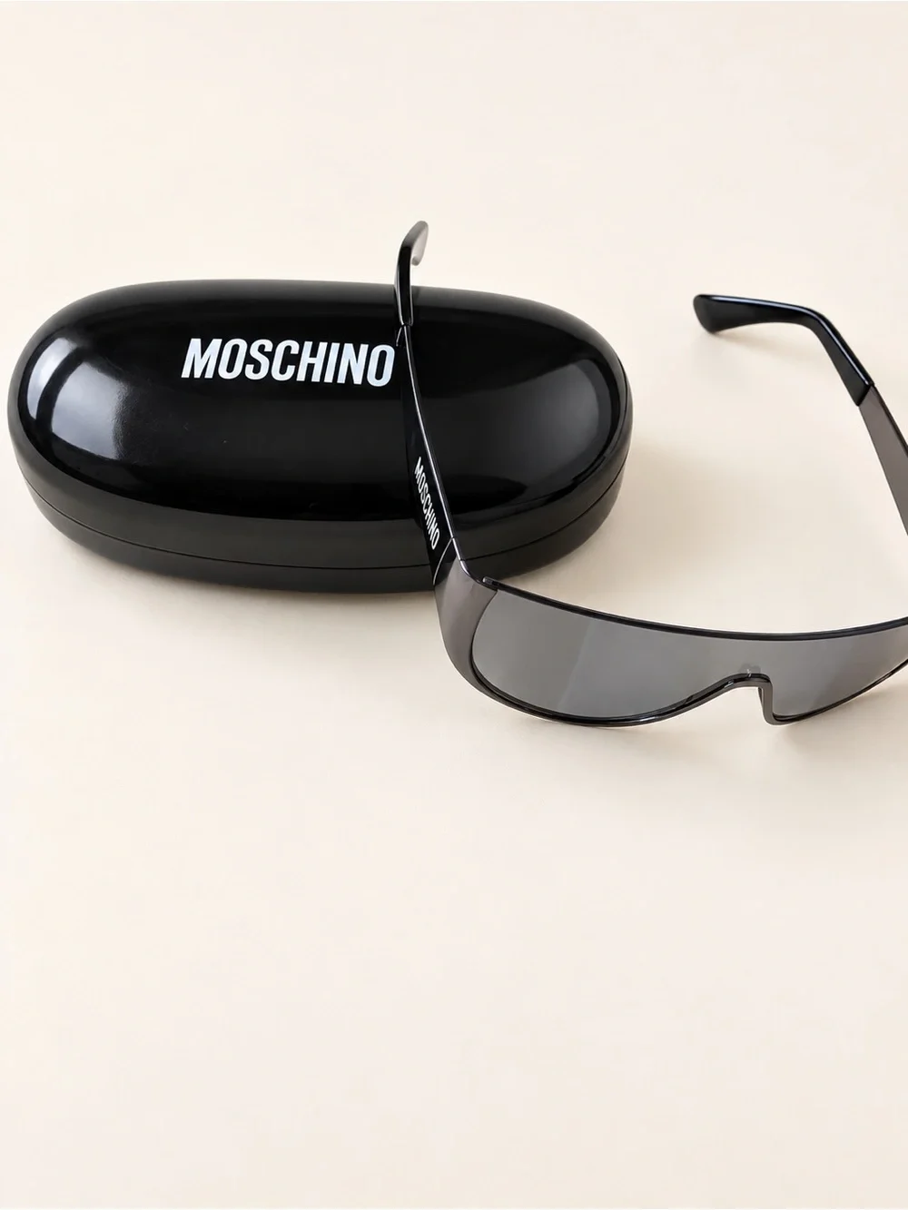 Moschino Black Men's Sunglasses Temple Arm with Logo